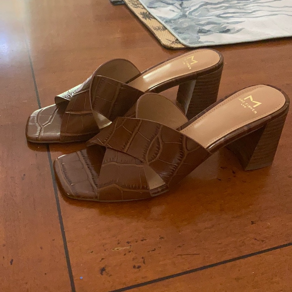 Never worn block heel sandals.
